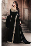 BLACK SEMI-STITCHED MODEST MAXI GOWN ABAYA JILBAB(2 Weeks  Delivery)PARTY DRESS - Asian Party Wear