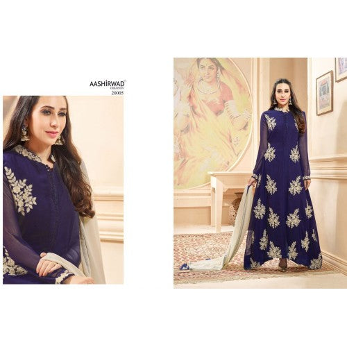 20005 BLUE DIVA KARISHMA KARPOOR SALWAR KAMEEZ SUIT - Asian Party Wear