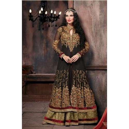 BLACK INDIAN BRIDAL LENGHA DRESS - Asian Party Wear