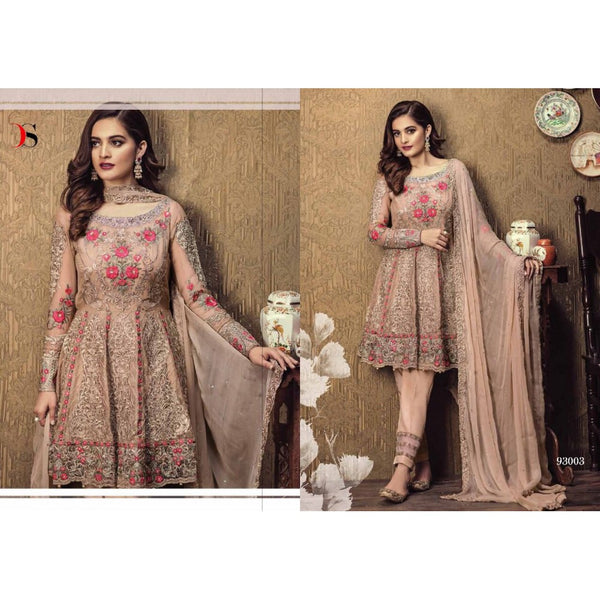 ZDB93003 WARM SAND BEIGE DEEPSY GULBANO PAKISTANI PARTY WEAR SALWAR SUIT - Asian Party Wear