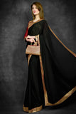 Fantastic Black Bodice Blouse Saree - Asian Party Wear