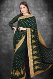 Chive Green Women's Georgette Saree - Asian Party Wear