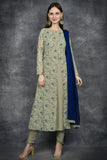 Beige Front Slit Readymade Salwar Kameez - Asian Party Wear