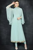 SKY BLUE INDIAN CHURIDAAR STYLE SUIT - Asian Party Wear