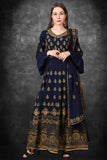 NAVY BLAZER BLUE ANARKALI FROCK STYLE DRESS - Asian Party Wear