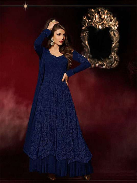 HEROINE 5038 PRIYANKA CHOPRA BLUE BEST SELLING OUTFIT - Asian Party Wear