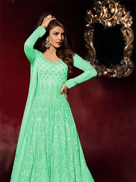 HEROINE 5038 PRIYANKA CHOPRA MINT BEST SELLING OUTFIT - Asian Party Wear