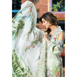 ESHAISHA D-21 GREEN LAWN EMBROIDERED SUMMER WEAR SUIT - Asian Party Wear