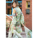 ESHAISHA D-21 GREEN LAWN EMBROIDERED SUMMER WEAR SUIT - Asian Party Wear