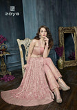 22002-A PINK ZOYA CELEBRITY HEAVY EMBROIDERED INDIAN BRIDAL WEDDING LEHENGA - Asian Party Wear