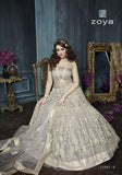 22002-B SILVER ZOYA CELEBRITY HEAVY EMBROIDERED INDIAN BRIDAL WEDDING LEHENGA - Asian Party Wear