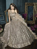 22002 GREY ZOYA CELEBRITY HEAVY EMBROIDERED INDIAN BRIDAL WEDDING LEHENGA - Asian Party Wear