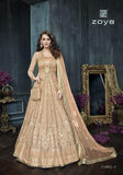 22002-C ORANGE ZOYA CELEBRITY HEAVY EMBROIDERED INDIAN BRIDAL WEDDING LEHENGA - Asian Party Wear