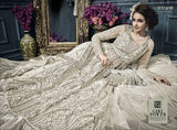 22004 WHITE ZOYA CELEBRITY HEAVY EMBROIDERED INDIAN BRIDAL WEDDING LEHENGA - Asian Party Wear