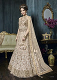 22006 BEIGE ZOYA CELEBRITY HEAVY EMBROIDERED INDIAN BRIDAL WEDDING LEHENGA - Asian Party Wear