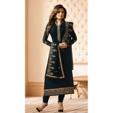 NAVY BLUE GEORGETTE INDIAN SALWAR KAMEEZ - Asian Party Wear