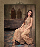 MA-2206 Peach Almond Chiffon Maskeen Maisha Crush Dress - Asian Party Wear