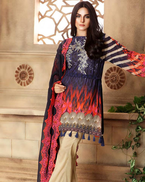 ZAC-45 CHARIZMA STRAIGHT CUT READY TO WEAR PAKISTANI STYLE SALWAR KAMEEZ - Asian Party Wear