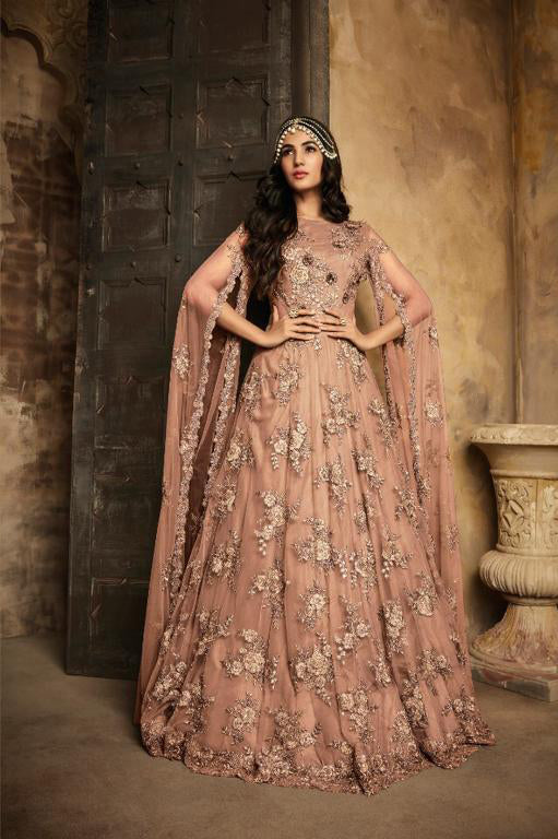 Rose Pink Indian Wedding Wear Gown Rose Pink Indian Wedding Wear Gown