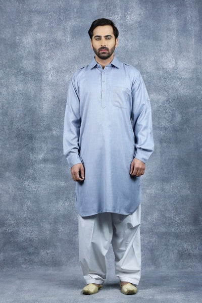 Grey & Casual Mens Suit Indian Menswear Shalwar Kameez - Asian Party Wear