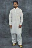 White Mens Kurta Shalwar Pakistani Menswear Online - Asian Party Wear