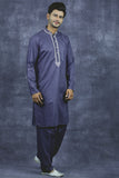 Grey Men Embroidered Kurta Shalwar Indian Festive Outfit - Asian Party Wear