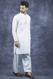 White Traditional Mens Kurta Shalwar Pakistani Designer Menswear - Asian Party Wear