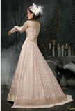 BABY PINK INDIAN DESIGNER WEDDING AND BRIDAL GOWN - Asian Party Wear