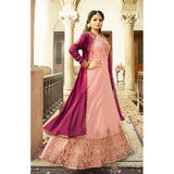 PINK GEORGETTE JACKET STYLE NITYA INDIAN PARTY WEAR DRESS - Asian Party Wear