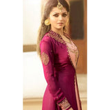 PINK GEORGETTE JACKET STYLE NITYA INDIAN PARTY WEAR DRESS - Asian Party Wear