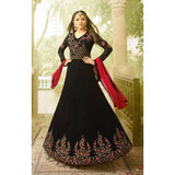 BLACK INDIAN WEDDING WEAR ANRAKALI GOWN - Asian Party Wear