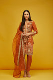 ORANGE PAKISTANI DESIGNERS SALWAR SUIT - Asian Party Wear