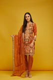 ORANGE PAKISTANI DESIGNERS SALWAR SUIT - Asian Party Wear