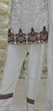 WHITE EMBROIDERED PAKISTANI READYMADE SALWAR KAMEEZ - Asian Party Wear