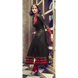 Black and Red Mohini Wedding Anarkali Lehenga Dress - Asian Party Wear