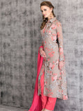 Pink Floral Printed Readymade Suit - Asian Party Wear