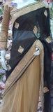 Gold & Black Designer Party Wear Saree - Asian Party Wear