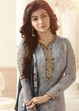 SERENITY BLUE AMIRAH INDIAN BOLLYWOOD STYLE CHURIDAAR SUIT - Asian Party Wear