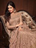 MAROON AND BEIGE INDIAN WEDDING GHARARA SEMI STITCHED SUIT ( DELIVERY IN 2 WEEKS ) - Asian Party Wear