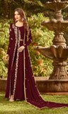 INDIAN PAKISTANI PARTY WEAR FRONT SLIT FLOOR LENGTH DRESS (4  weeks delivery) - Asian Party Wear