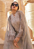 Ash Grey Pakistani Lawn Embroidered Suit - Asian Party Wear