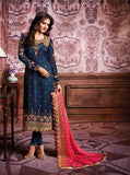 Blue & Pink Indian Party Wear Salwar Suit - Asian Party Wear