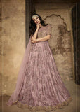 ROSE PINK INDIAN WEDDING WEAR INDO WESTERN GOWN - Asian Party Wear