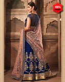 BLUE HEAVY EMBROIDERED PUNJABI WEDDING LEHENGA - Asian Party Wear