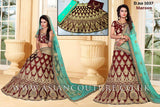 MAROON ETHNIC PAKISTANI & INDIAN  BRIDAL LEHENGA CHOLI WEDDING WEAR - Asian Party Wear