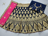 NAVY BLUE ETHNIC PAKISTANI & INDIAN  BRIDAL LEHENGA CHOLI WEDDING WEAR - Asian Party Wear