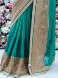 JADE GREEN ASIAN FESTIVE READYMADE SAREE - Asian Party Wear