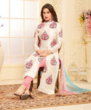 WHITE EMBROIDERED READY MADE SALWAR SUIT - Asian Party Wear