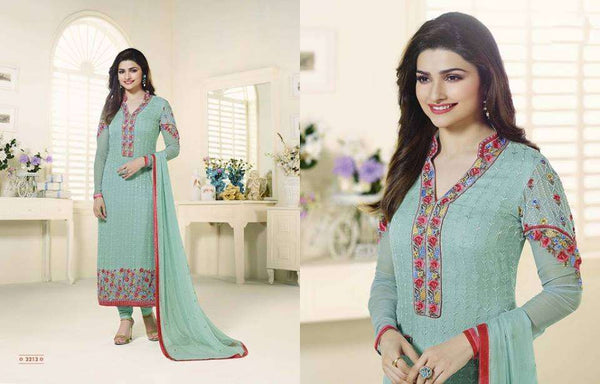 3213 TURQUOISE KASEESH PRACHI-12 PARTY WEAR SALWAR KAMEEZ SUIT - Asian Party Wear