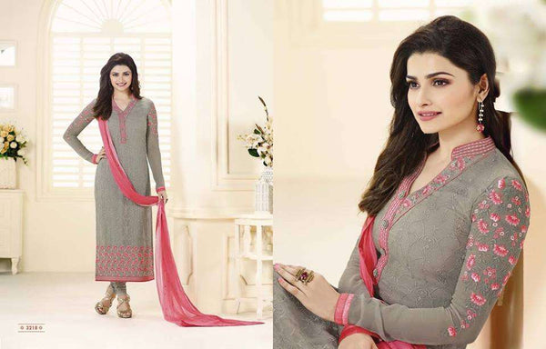 3218 GREY KASEESH PRACHI-12 PARTY WEAR SALWAR KAMEEZ SUIT - Asian Party Wear